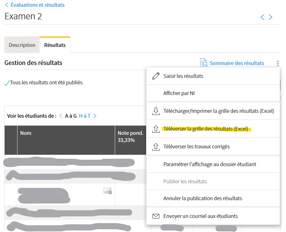 Générer le fichier à téléverser vers monPortail
